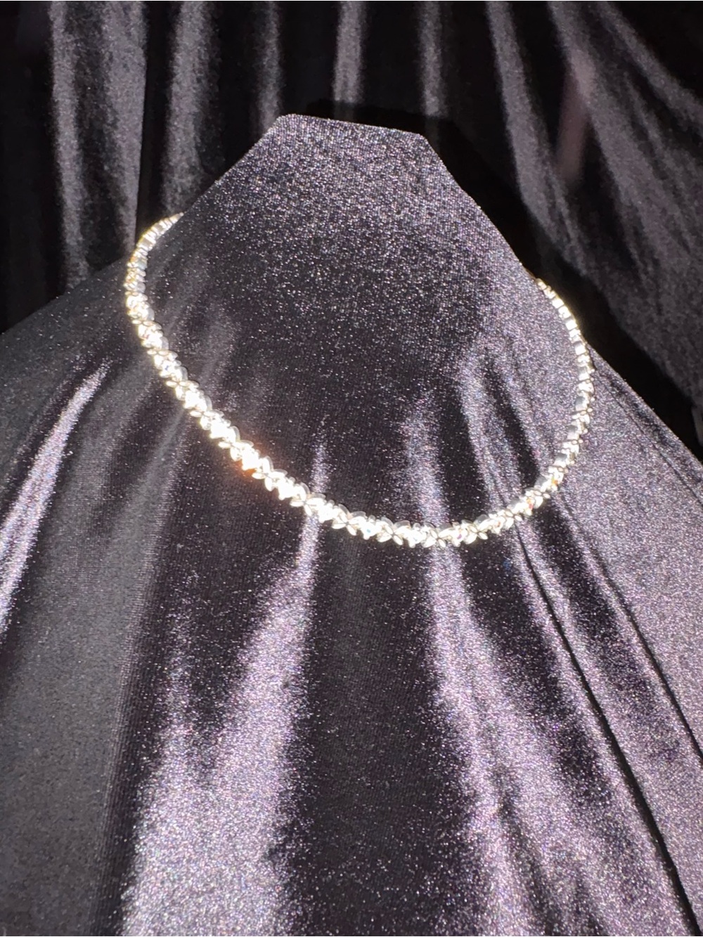 Premier Designs “XOXO” Silver Necklace and Aurora Borealis Crystals
